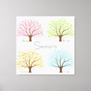 Spring Summer Autumn Winter Trees Canvas Print