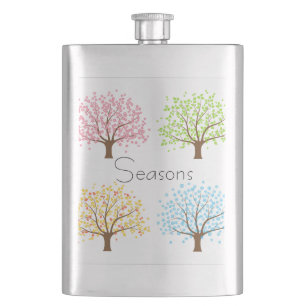 Spring Summer Autumn Winter Trees Flask