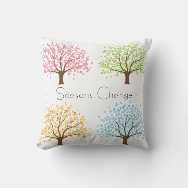 Spring Summer Autumn Winter Trees Pillow (Front)