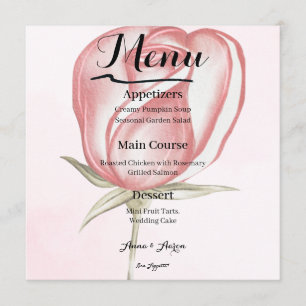 Spring Summer Blush Pink Garden Wedding Menu
