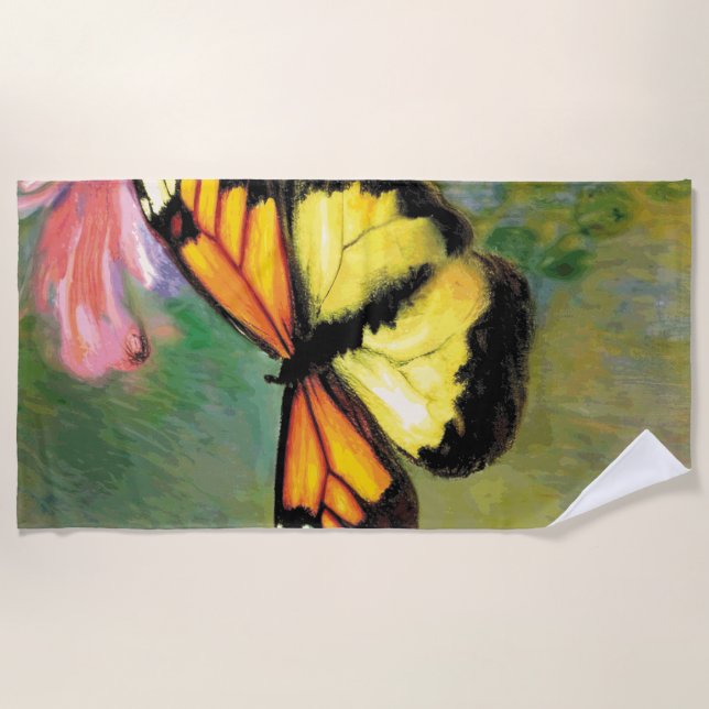 Spring Summer Butterfly - Beach Towel (Front)