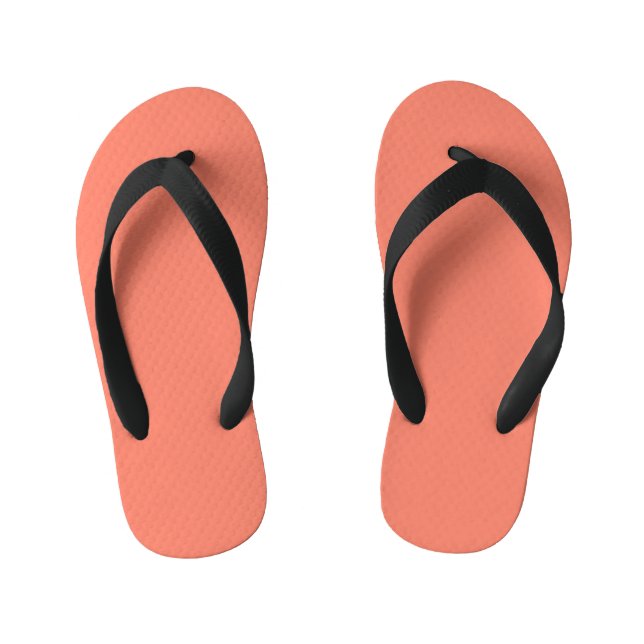 Spring Summer Colour Peach Pink Kid's Flip Flops (Footbed)