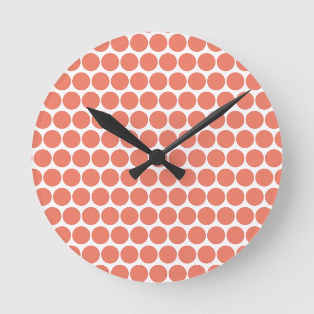 Spring Summer Colour Peach Pink Round Clock (Front)