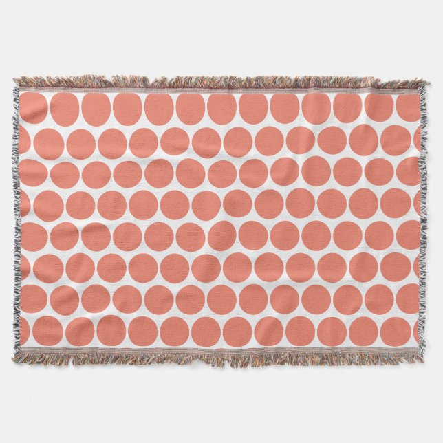 Spring Summer Colour Peach Pink Throw Blanket (Front)