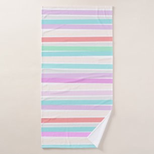 Spring summer colours in stripes bath towel