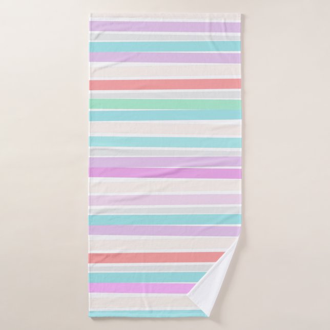 Spring summer colours in stripes bath towel (Bath Towel)