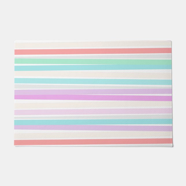 Spring summer colours in stripes doormat (Front)