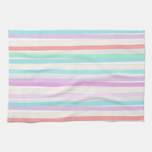 Spring summer colours in stripes kitchen towel