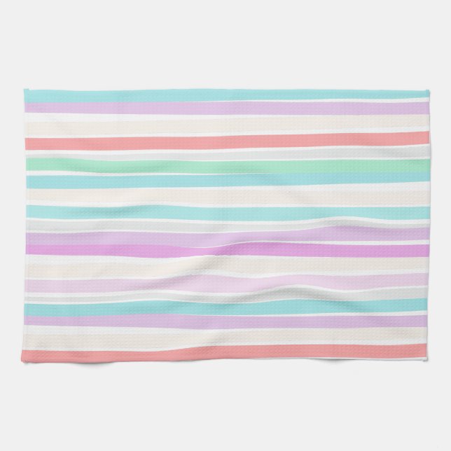 Spring summer colours in stripes kitchen towel (Horizontal)