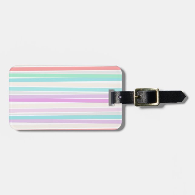 Spring summer colours in stripes luggage tag (Front Horizontal)