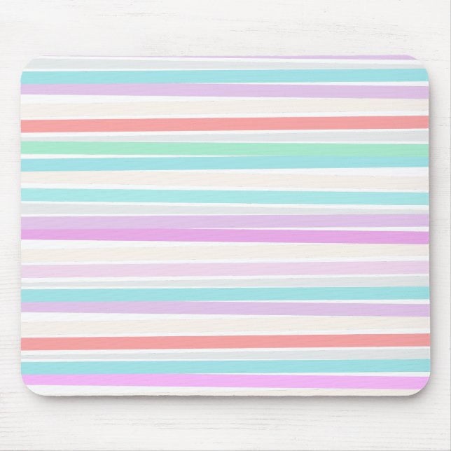 Spring summer colours in stripes  mouse pad (Front)