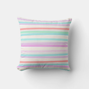 Spring summer colours in stripes throw pillow