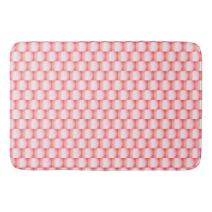 Spring Summer Coral Watercolor Weaved Pink Ribbon Bath Mat