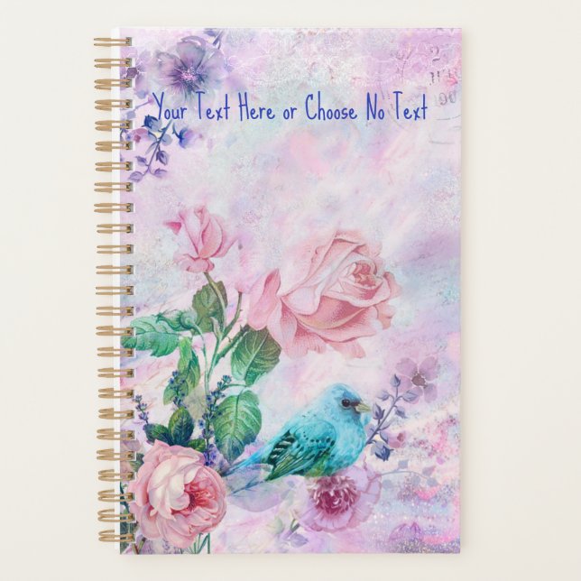 Spring Summer Floral Birds Wildflower Rose Garden Planner (Front)