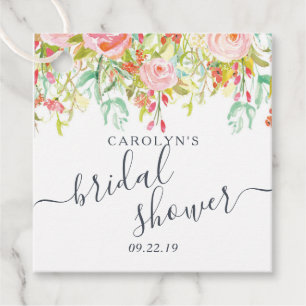 Spring Summer Floral Bridal Shower Favour Tags