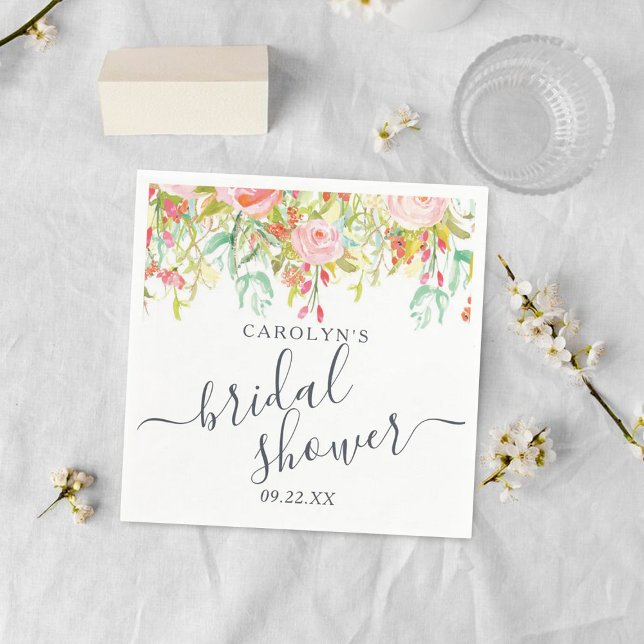 Spring Summer Floral | Bridal Shower Napkin (Creator Uploaded)