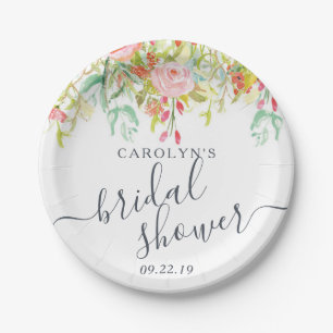 Spring Summer Floral   Bridal Shower Paper Plate