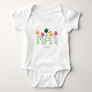 Spring & Summer Floral Customize Girls Baby Bodysuit