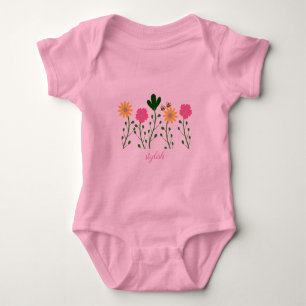Spring & Summer Floral Customize Girls Baby Bodysuit