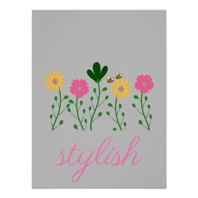 Spring & Summer Floral Customize Girls Poster (Front)