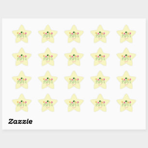 Spring & Summer Floral Customize Girls Star Sticker