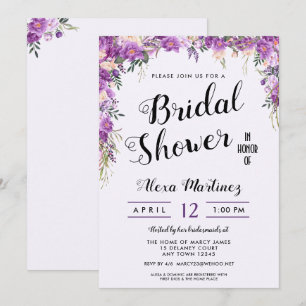 Spring Summer Floral Top Bridal Shower Invitation