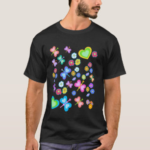 Spring Summer Flowers Flower Insects Butterflies H T-Shirt