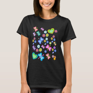 Spring Summer Flowers Flower Insects Butterflies H T-Shirt