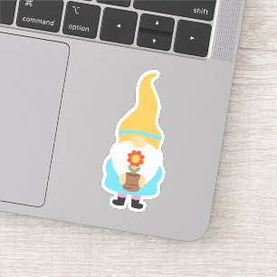Spring Summer Garden Gnome Die Cut Sticker Decal