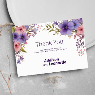 Spring summer lavender pink floral Thank You Invitation