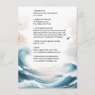 Spring Summer Ocean Beach Destination Wedding Enclosure Card