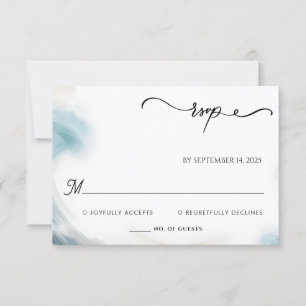 Spring Summer Ocean Beach Destination Wedding RSVP Card