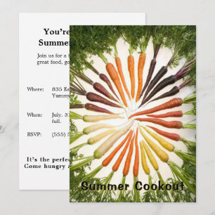 Spring Summer Party Carrot Rainbow Colourful Invitation