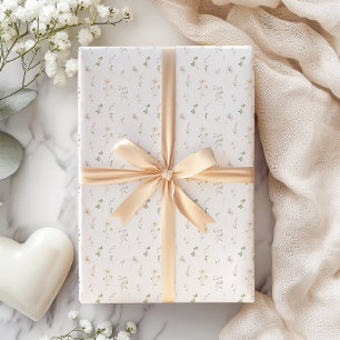 Spring Summer Pink Wildflower Wrapping Paper