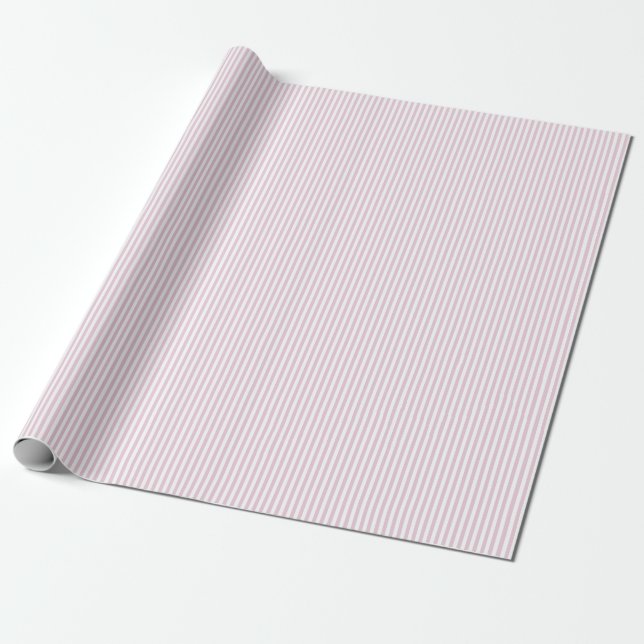 Spring Summer Soft Light Pink Stripe Gift Wrapping Paper (Unrolled)