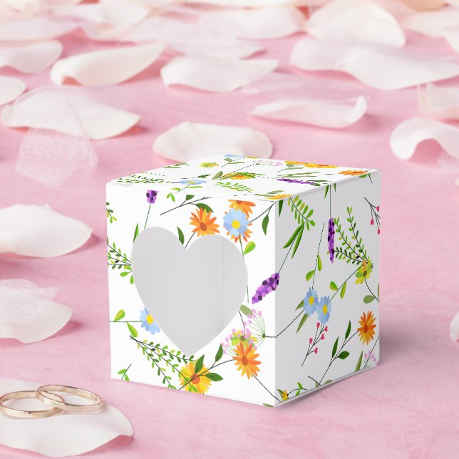 Spring Summer Wild flowers Favor Box (Wedding)
