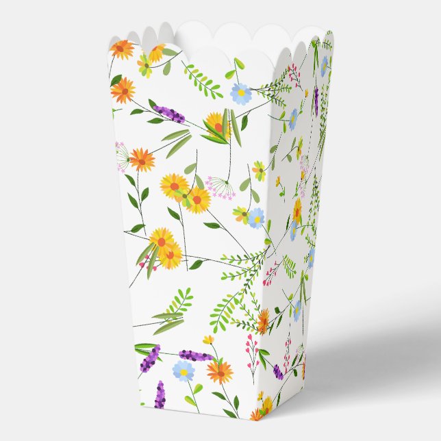 Spring Summer Wild flowers Favor Box (Back)