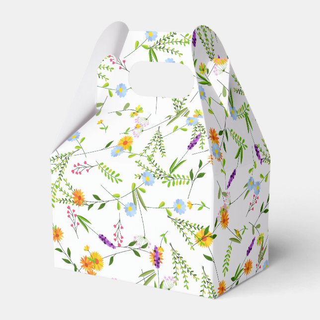 Spring Summer Wild flowers Favor Box (Front Side)