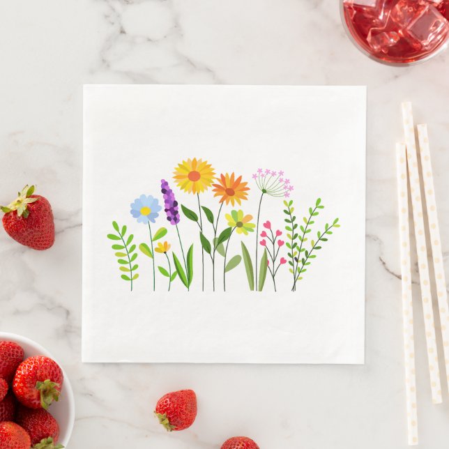 Spring Summer Wild flowers Napkin (Insitu)