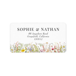 Spring Summer Wildflower Boho RSVP Return Address Label