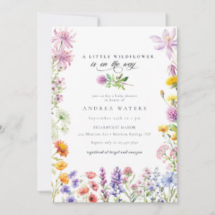 Spring Summer Wildflower   Colourful Baby Shower Invitation