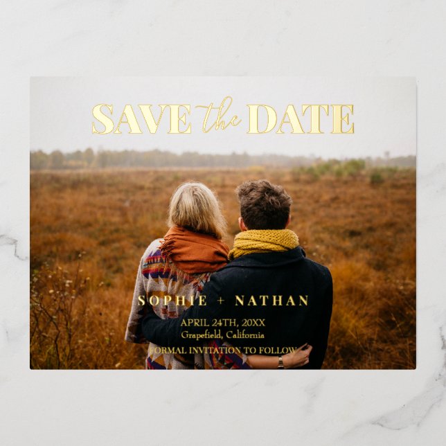 Spring Summer Wildflower | Wedding Save the Date Foil Invitation Postcard (Front)