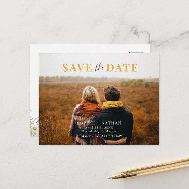 Spring Summer Wildflower | Wedding Save the Date Postcard (Front/Back In Situ)