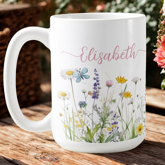 Spring Summer Wildflowers Script name Mug (Creator Uploaded)