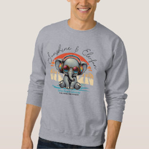 Spring Sunshine and Ele-fun Retro Beach Getaway Sweatshirt