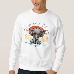Spring Sunshine and Ele-fun Retro Beach Getaway Sweatshirt