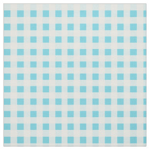 Spring Sunshine Blue White Check  Gingham Pattern Fabric