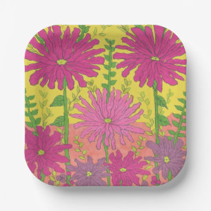 Spring Sunshine Floral Paper Plate