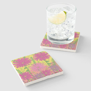 Spring Sunshine Floral  Stone Coaster
