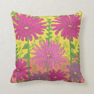 Spring Sunshine Floral Throw Pillow